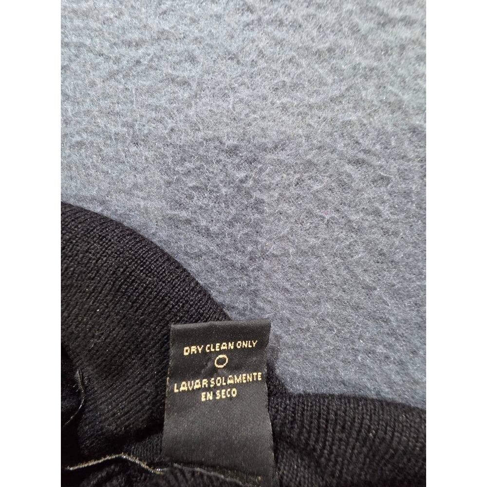 Cortina Italia Men's 100% Merino Wool Long Sleeve Polo Sweater Black L A010558 - Picture 6 of 6